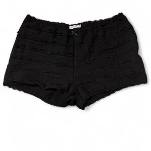 Heart Hips Black Textured High Waist Shorts